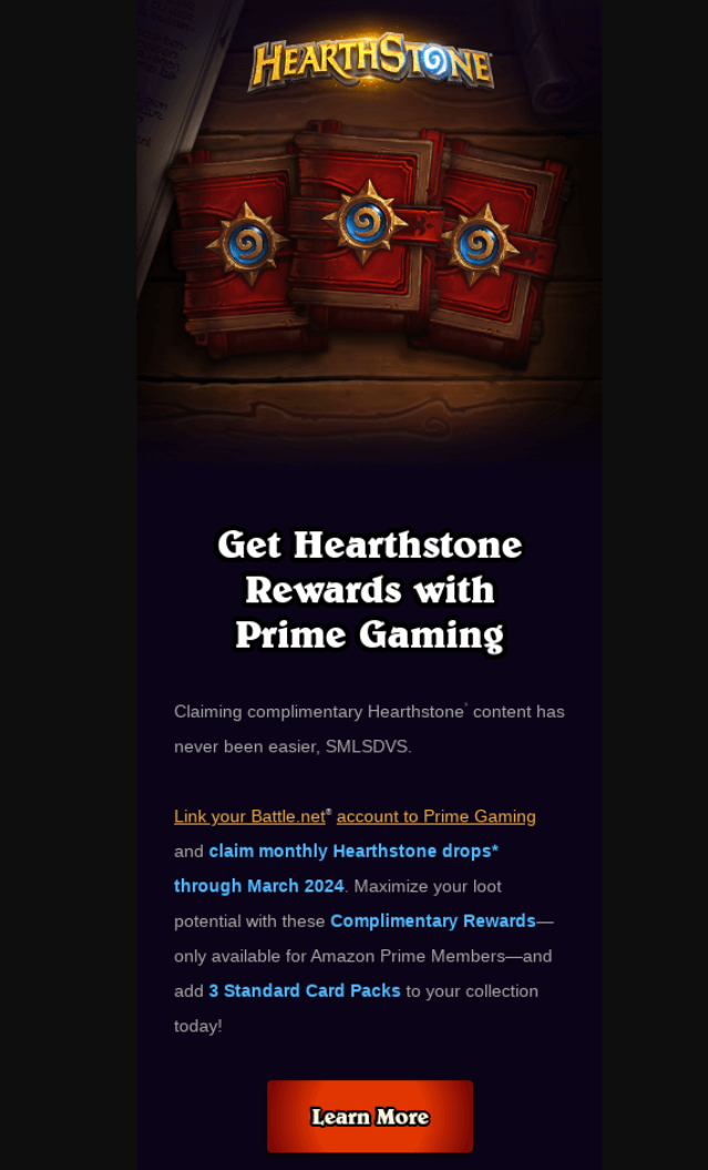 Email example showing descriptive anchor text for links instead of generic 'click here' phrases for better user experience and spam filter avoidance